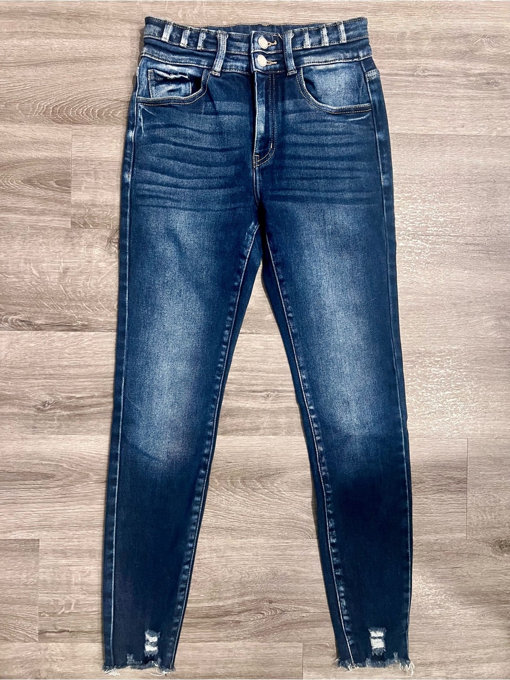 KanCan Dark Blue High Waist Ankle Skinny Jeans